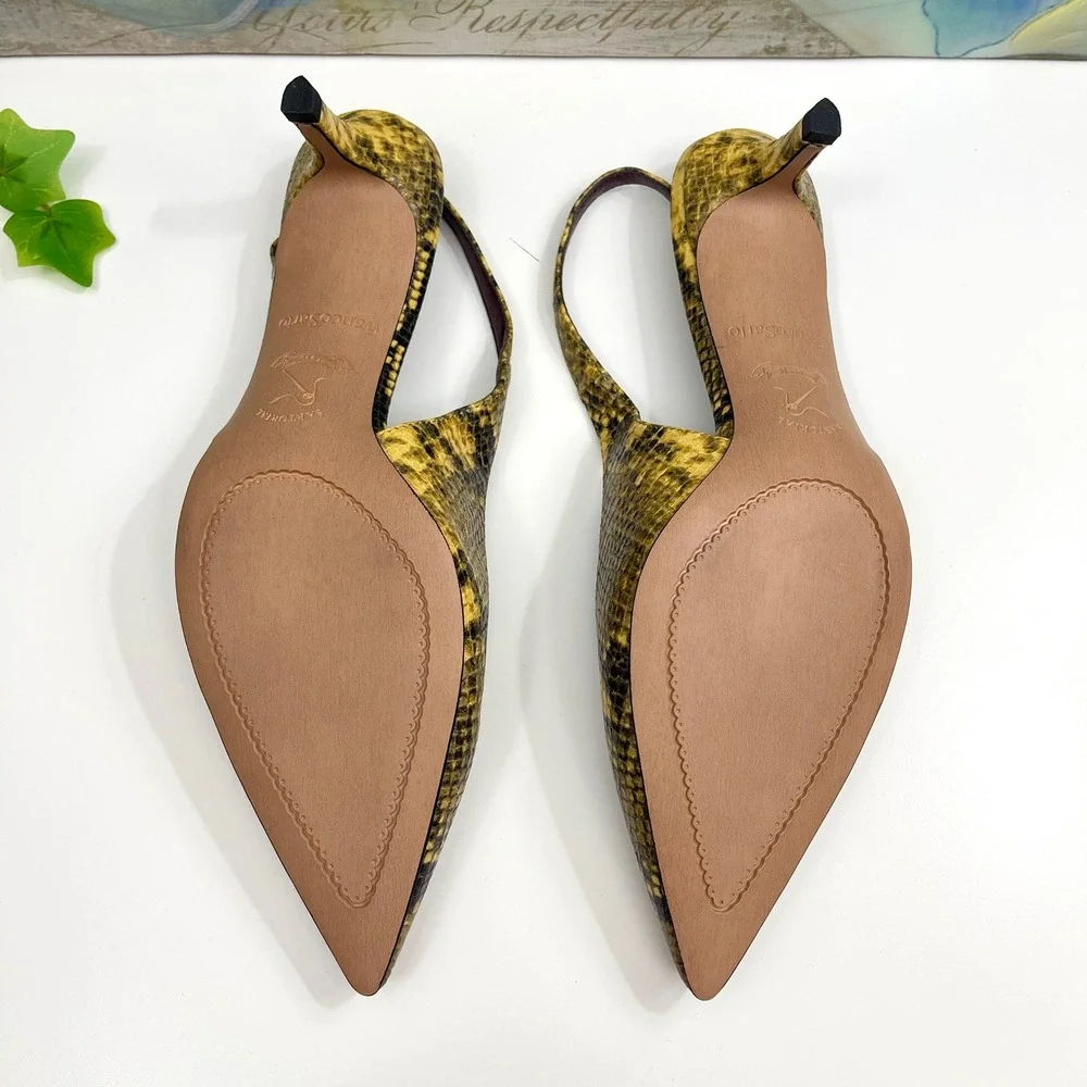 Franco Sarto Snakeskin Kate‎ Slingback Pump Size 6.5